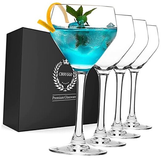 Nick & Nora Glasses Cocktail Glasses Set of 4, Hand Blown Premium Crystal