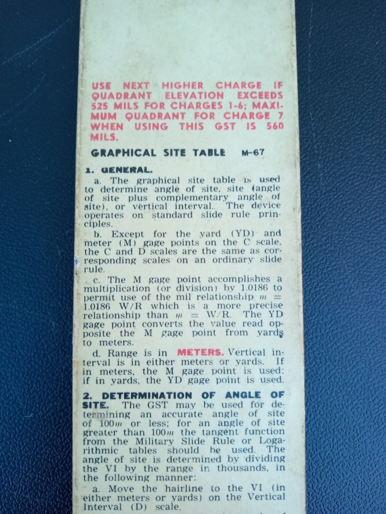 VINTAGE SLIDE RULE RULER GRAPHICAL SITE ~ TRL7#46