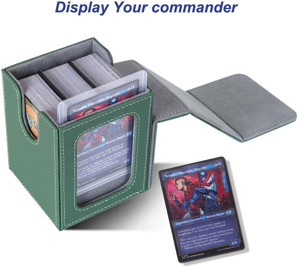 AFIING MTG Deck Box for Commander Display,Card Deck Box Fits 100 Double Sleeved