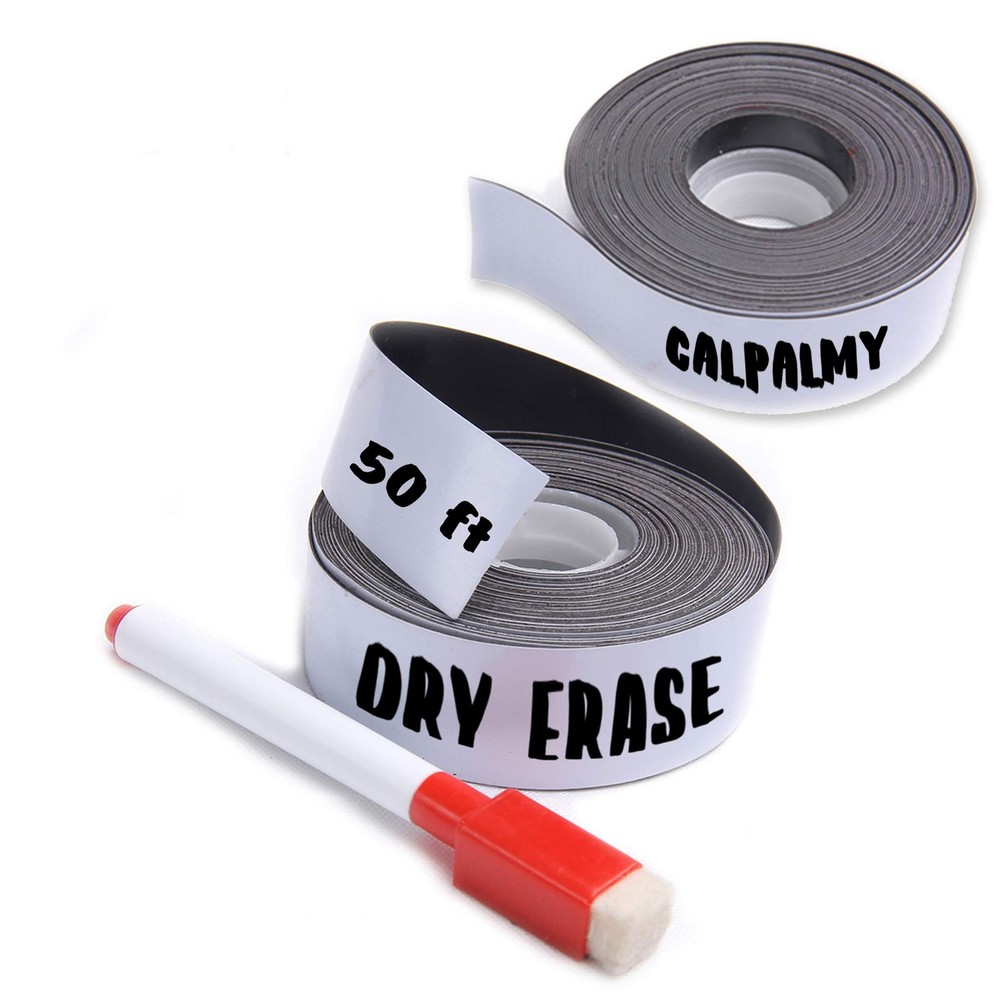 (2-Pack) 1 Inch x 25 Feet Magnetic Dry Erase Strips - Labels Roll...