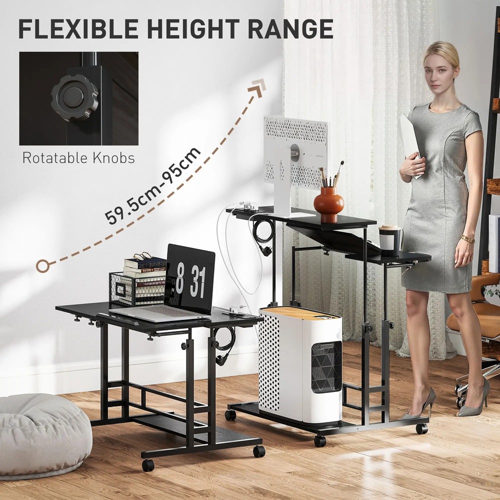 Adjustable Standing Desk Manually Adjustable Height From 23.4" To 37.4"
