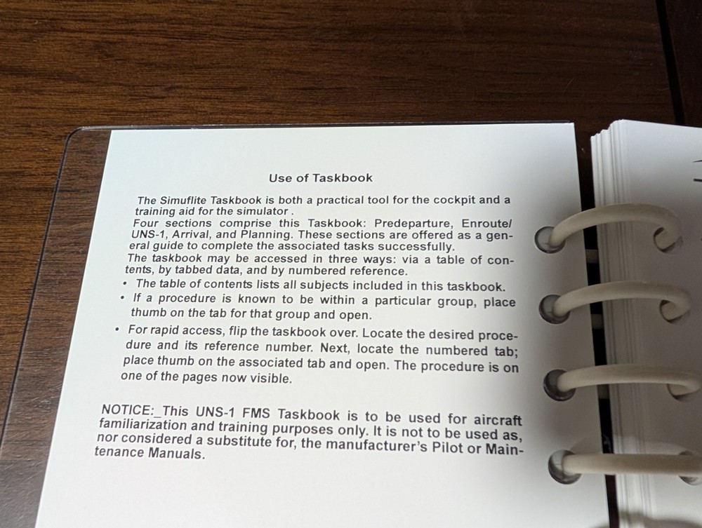 CAE UNS-1 FMS Taskbook