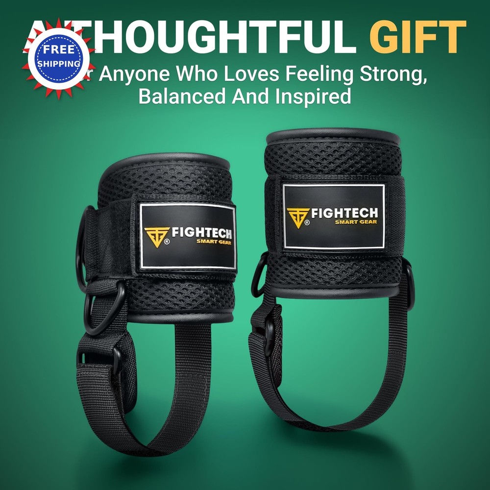 FIGHTECH Ankle Straps Cable Machine Attachment Gym Cable Kickback Padded Ankle
