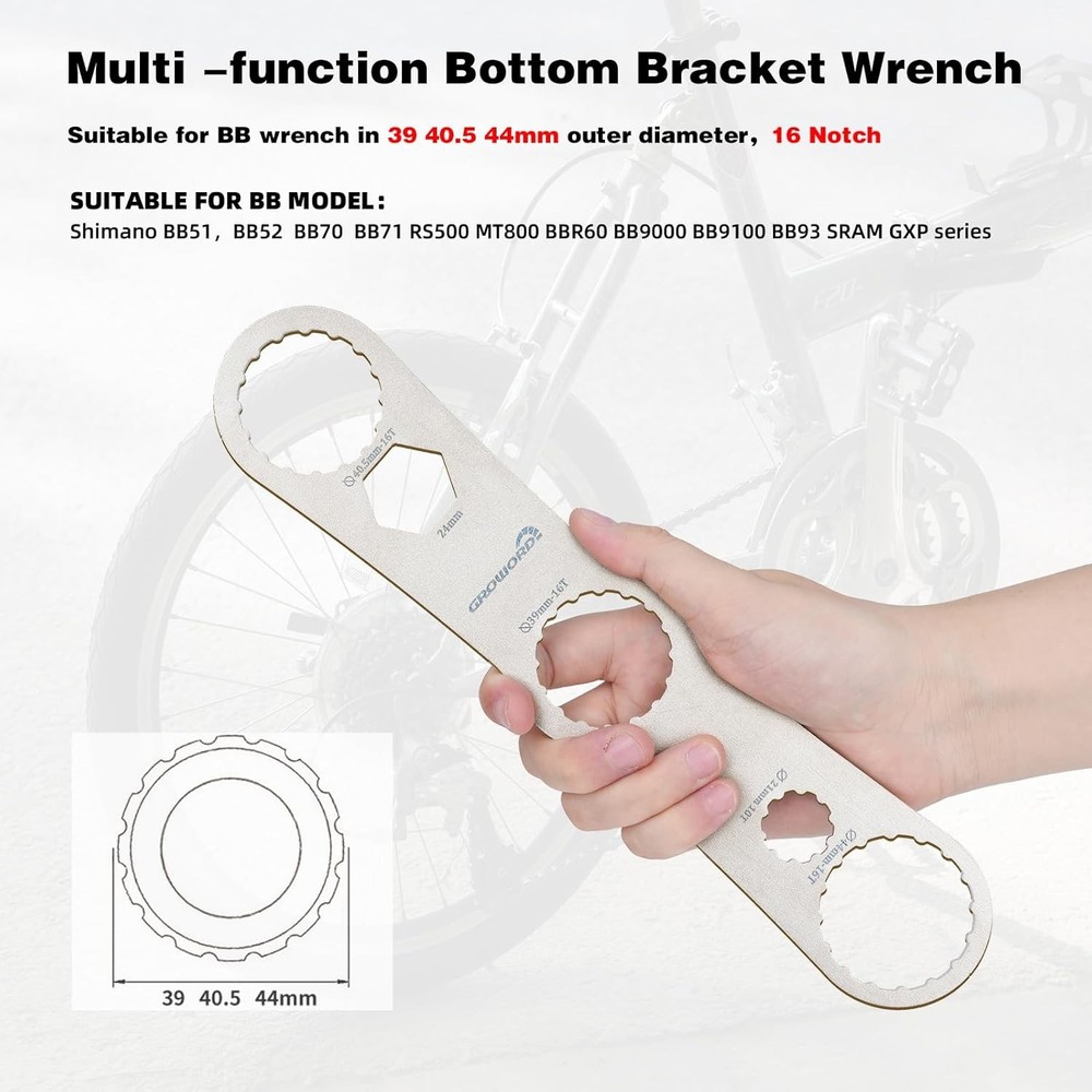 Multi -function Bottom Bracket Wrench，Suitable for BB wrench in 39 40.5 44mm...