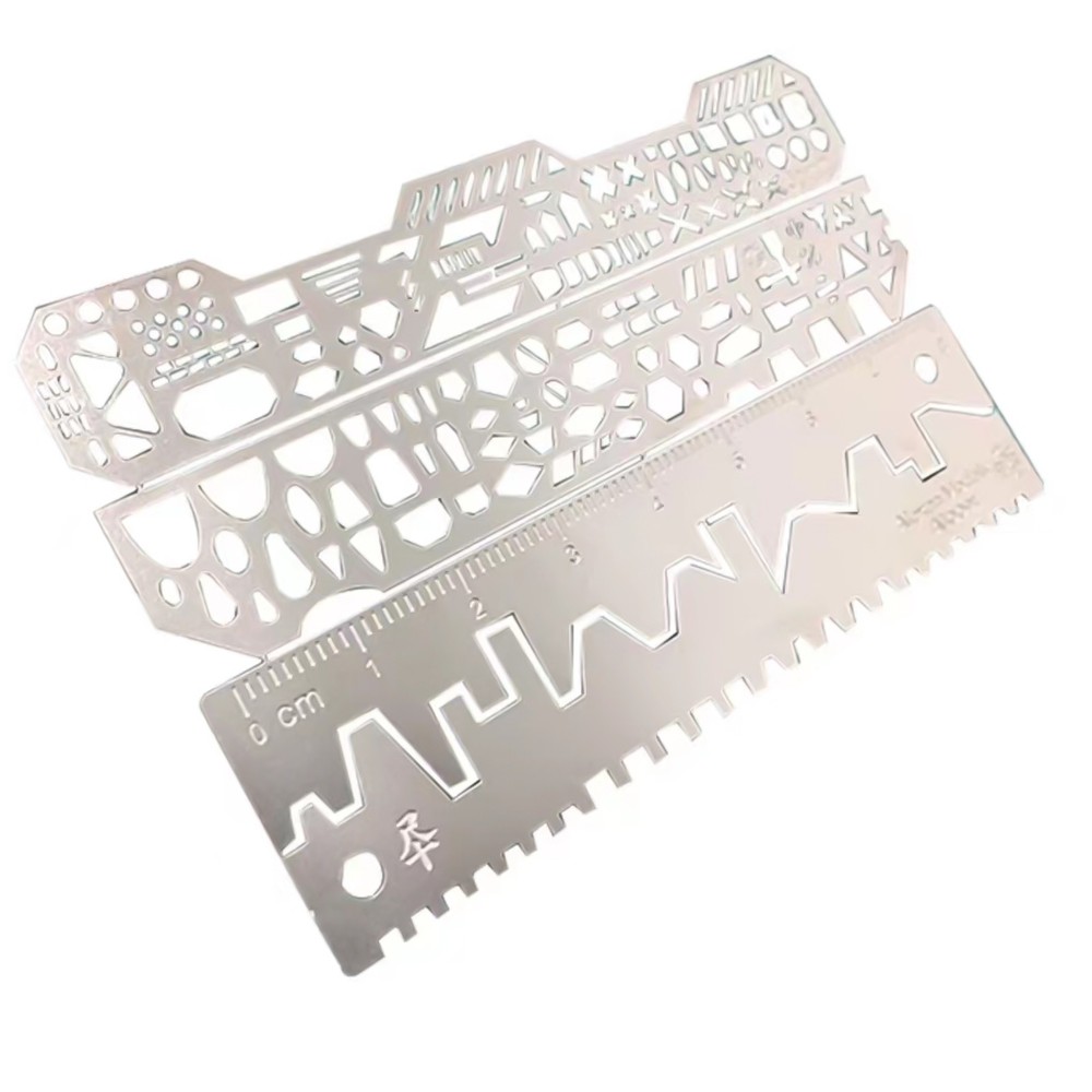 4PCs Drill Scribe Line Templates Ruler Craft Tools for 1/100, 1/144 Scale Models