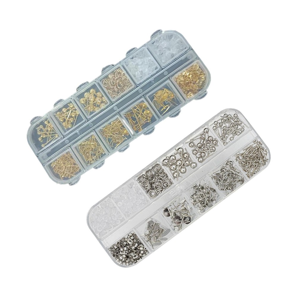 Earring Posts Rubber Earring Backs Earrings Studs Components Jewelry Making Set
