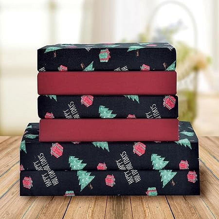 Holiday Pattern Microfiber Wrinkle & Fade Resistant 6-Piece Bedding Set Twin