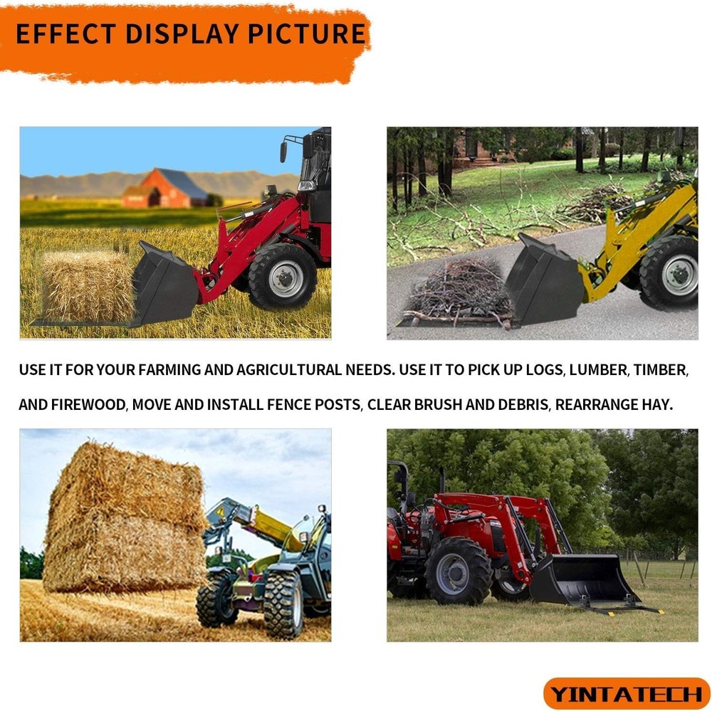 Clamp on Forks for Tractor Attachments - 2000lbs Capacity