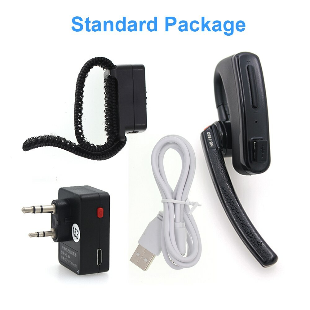 Wireless Hands-free PTT Bluetooth Earphone K1 Plug For UV-82 UV-5R Walkie talkie