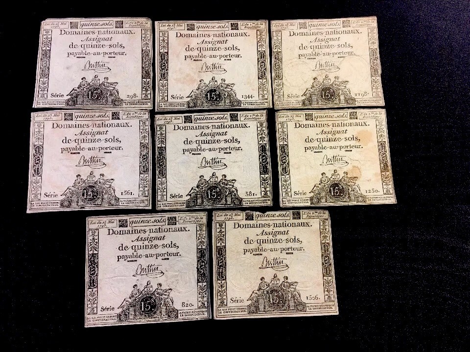 FRENCH REVOLUTION MONEY 1793 historical banknote collectible