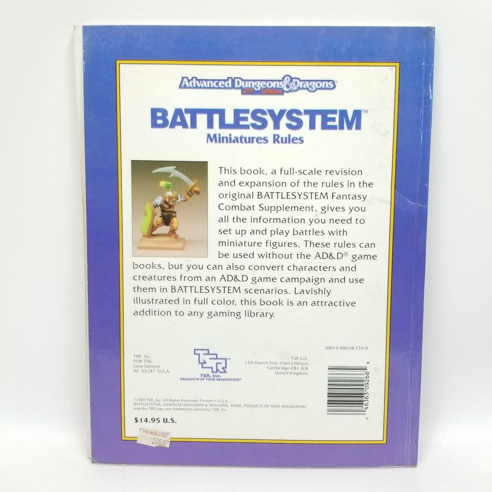Advanced Dungeons & Dragons 2nd Edition - Battlesystem Miniatures Rules 9266 VG