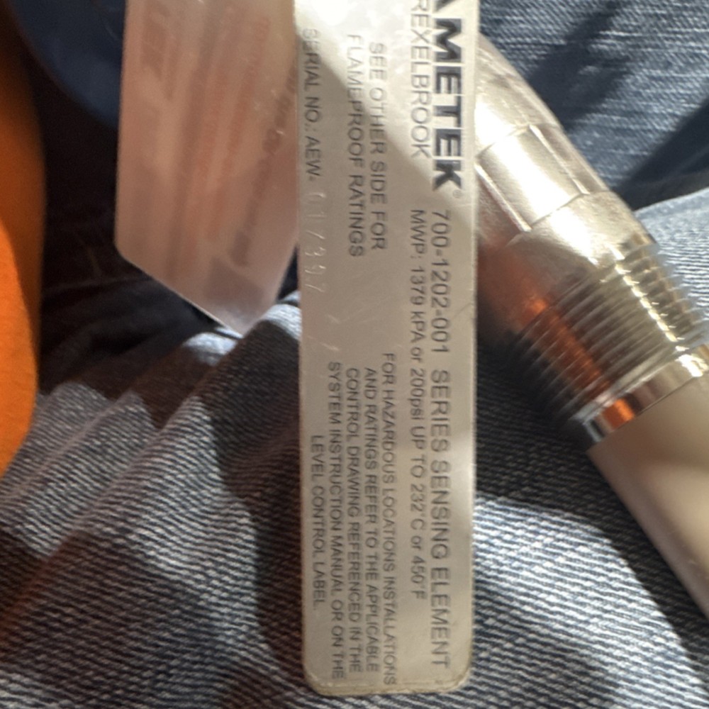 AMETEK Drexelbrook Series Sensing Element Level Sensor 700-1202-001