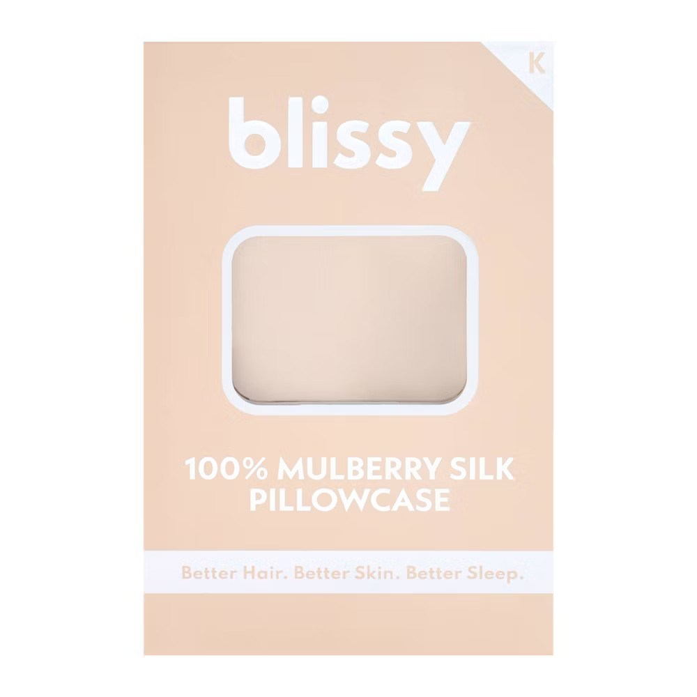 Blissy King 600 Thread Count Silk Pillowcase Natural Beige