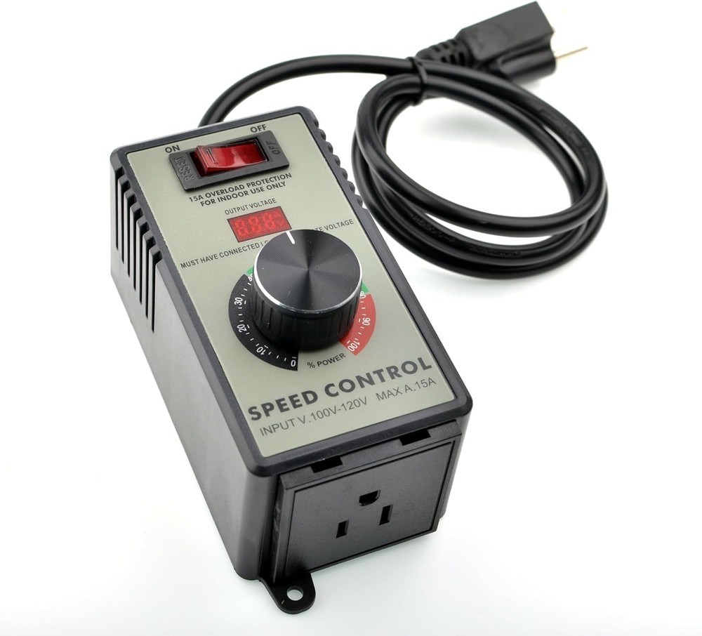 Motor Speed Controller AC 120V 15A Variable Adjuster for Reddish-brown
