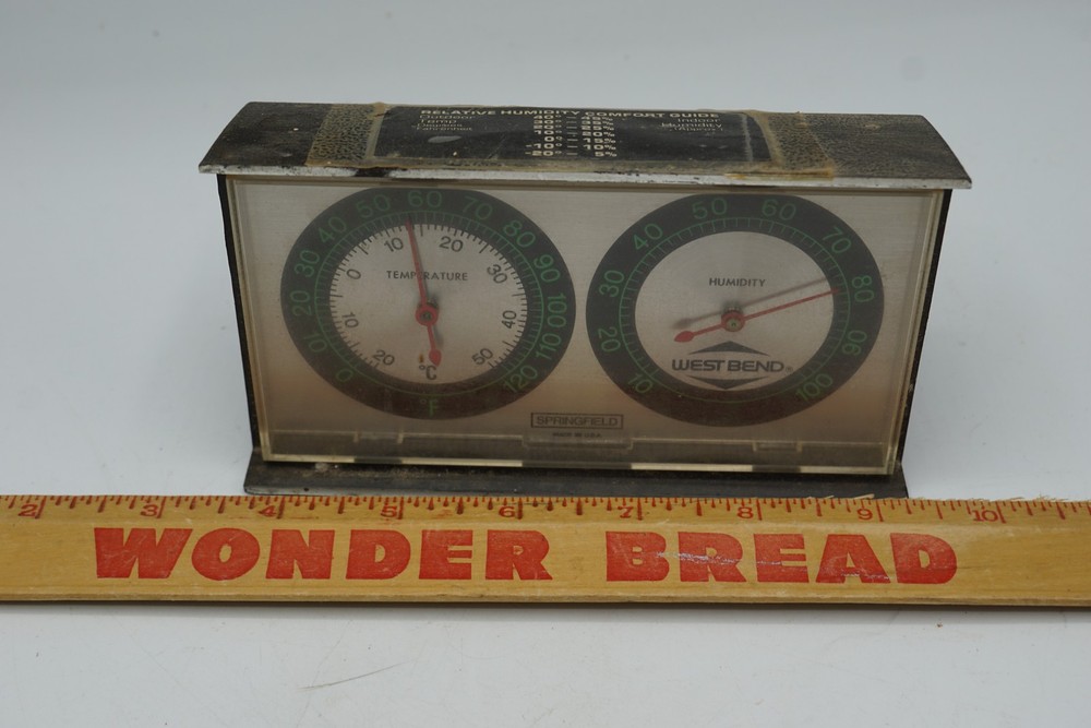 Springfield "West Bend" Analog Thermometer & Hygrometer Combo Gauge