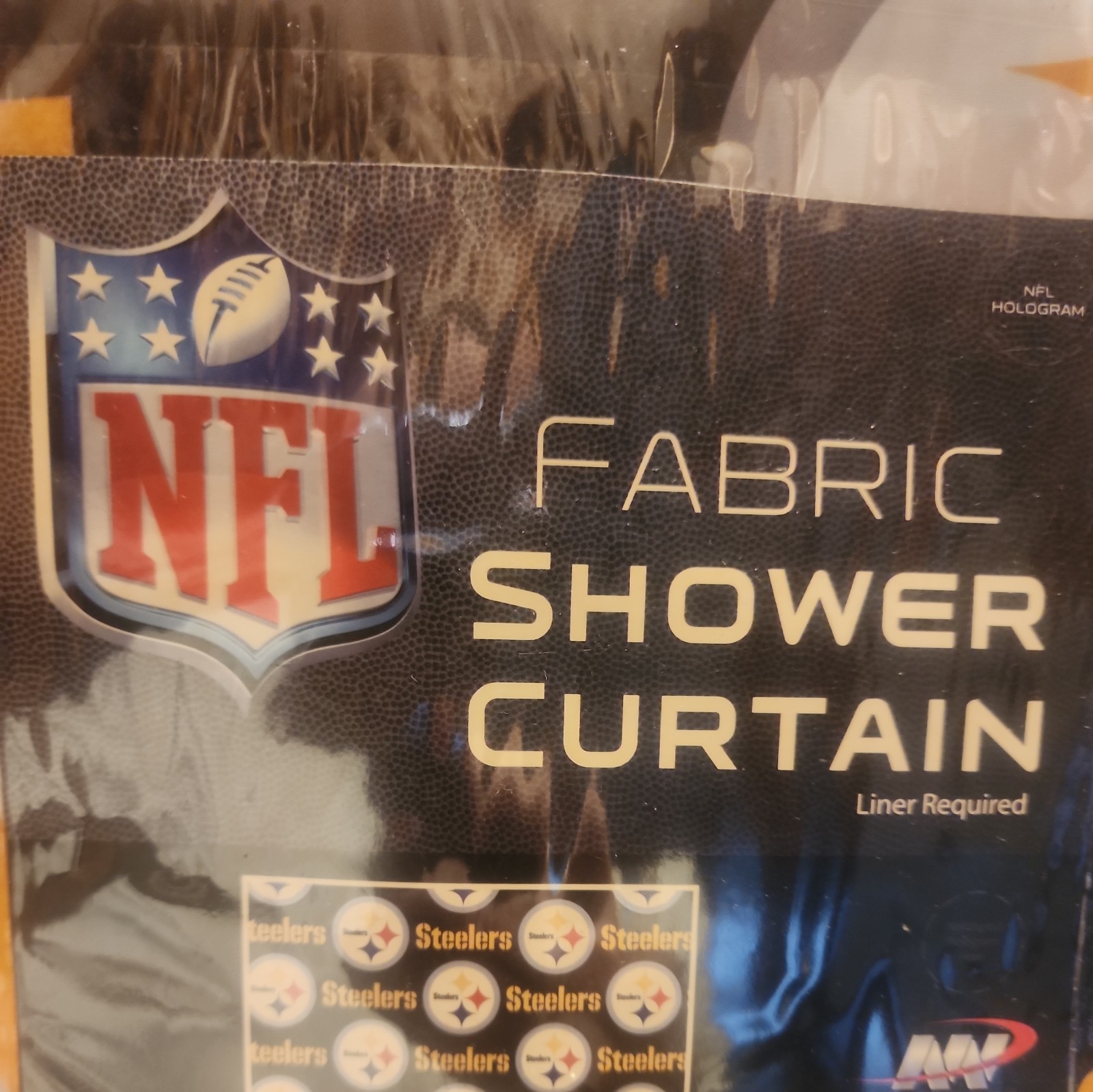 NFL Pittsburgh Steelers Entire Shower Endorsed by NFL* BRAND NEW CURTAIN &HOOKS*