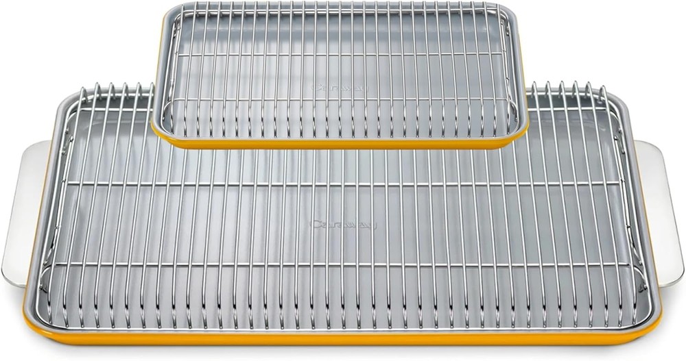 Non-Stick Ceramic Baking Sheet & Cooling Rack Ceramic Coated Non-Toxic PTFE &