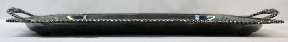 Vintage England 7762 Silver Plated Rectangular Serving Tray with Handles 20"x15"