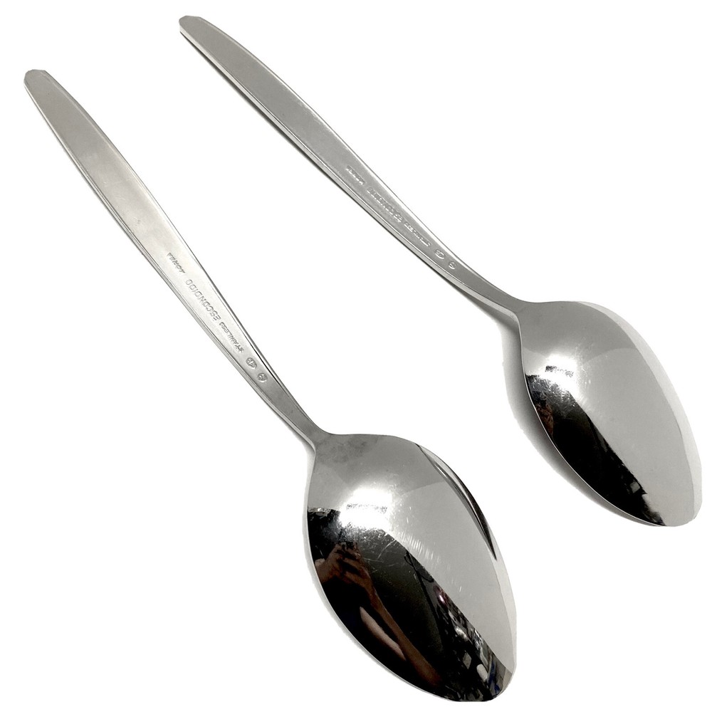 Hanford Forge ESCONDIDO Stainless Korea 2 Solid Serving Spoons Flatware