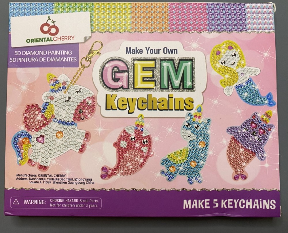 Oriental Cherry Make Your Own Gem Keychains 5 Keychains