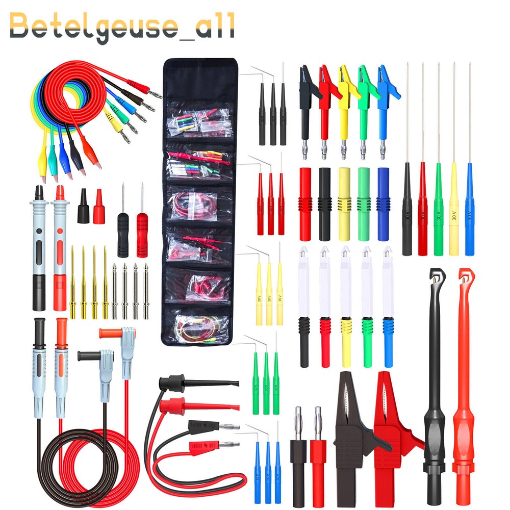 57PCS Back Probe Set Multimeter Test Lead Kit with Replaceable Probe Banana Plug