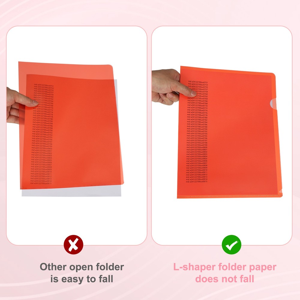 40 Pack A4 Plastic Folders Clear Folders l Type Pockets Documents Green