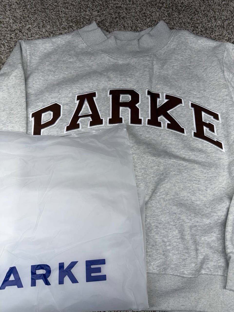 Parke Women's Sweatshirt Set Light Grey, Brown Size L-XL