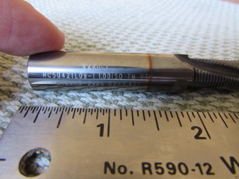 Vardex Solid Tungsten Carbide Thread Mill M12.0 x 1.0 Milling Tapping 1/2” Shank