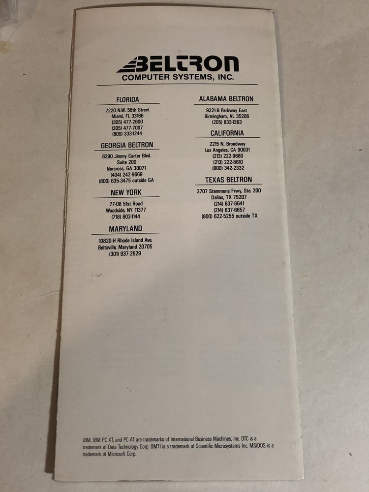 Vintage Beltron Computer Systems Brochure Br13