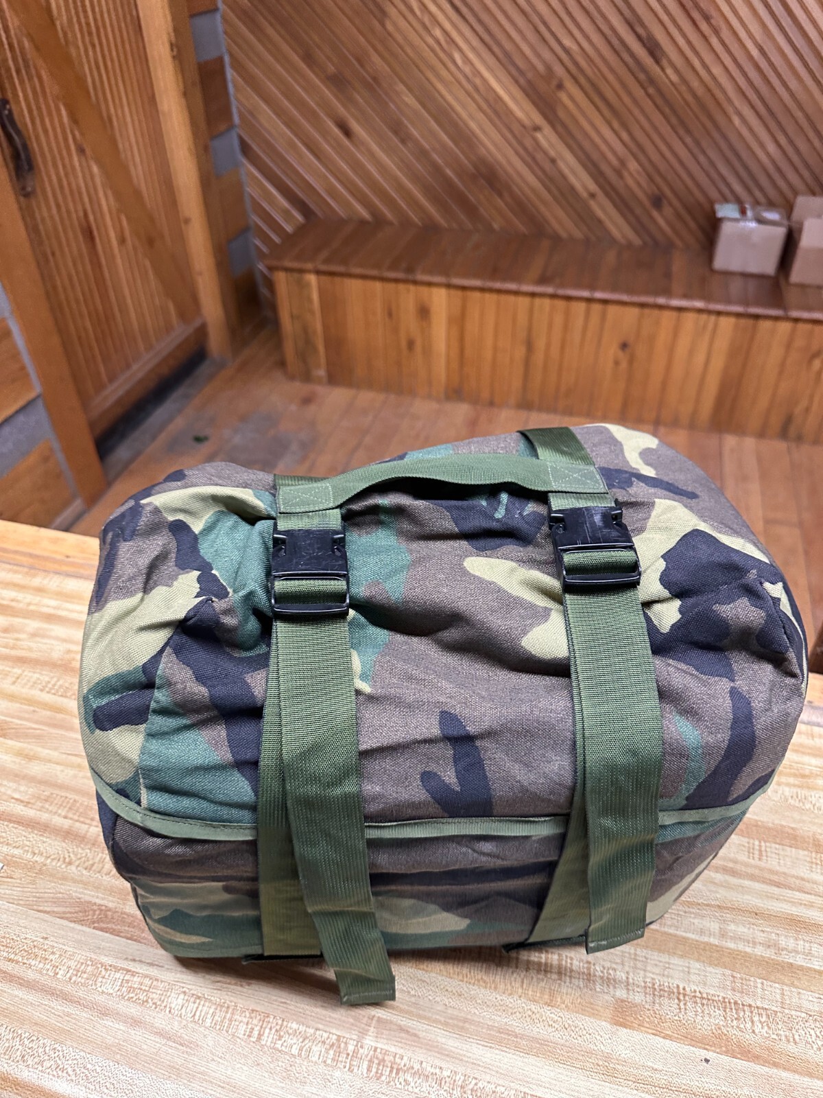 US Military MOLLE Woodland Sleep System Carrier, Used, Free Shipping