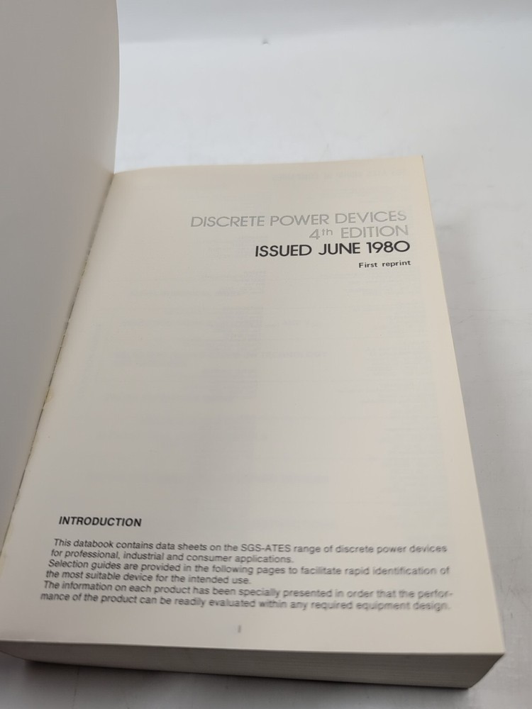 Electronics Data Book: SHS-Thomson Microelectronics, Discrete Power Devices 1980