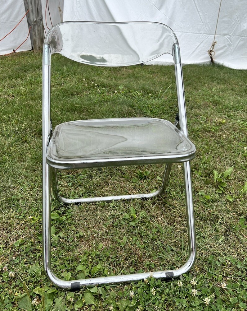 Lucite Chrome Folding Chair