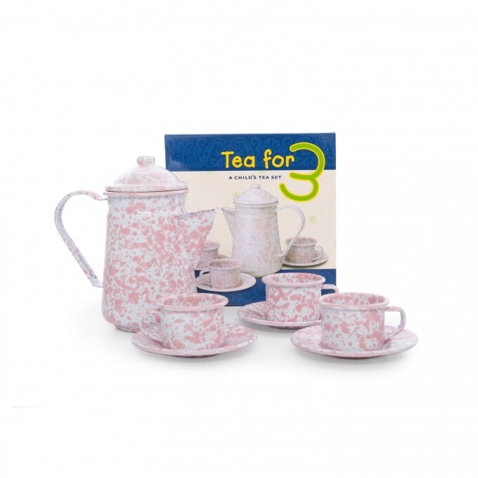 Child Enamelware Pink Marble Mini Baking Set, 5 Piece