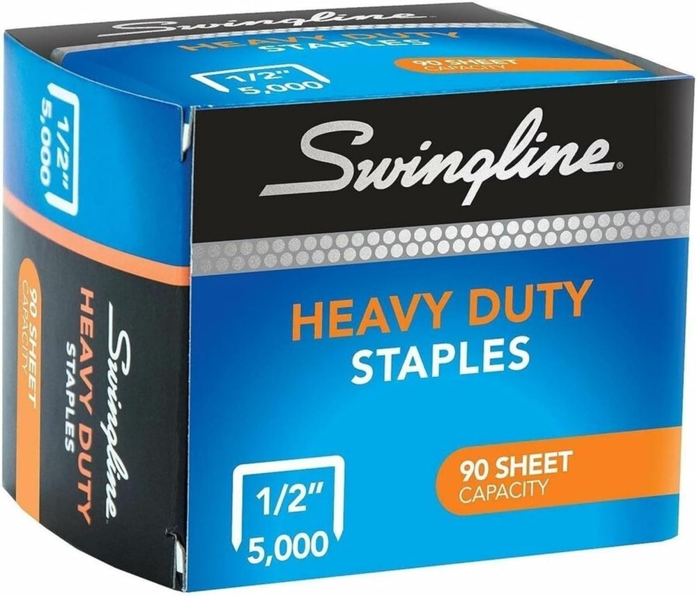 Heavy Duty Staples 5000 Count 1 2 Inch Leg Sharp Points for 90 Sheets