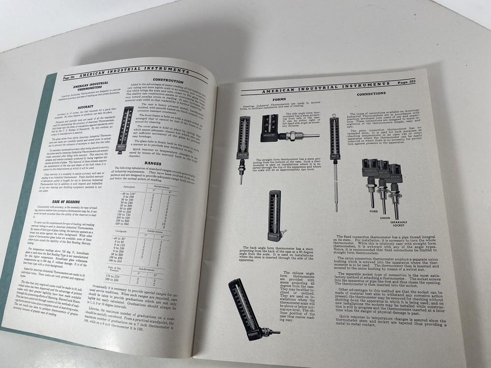 Manning Maxwell Moore Vintage Thermometer Regulators Instruments Catalog Book