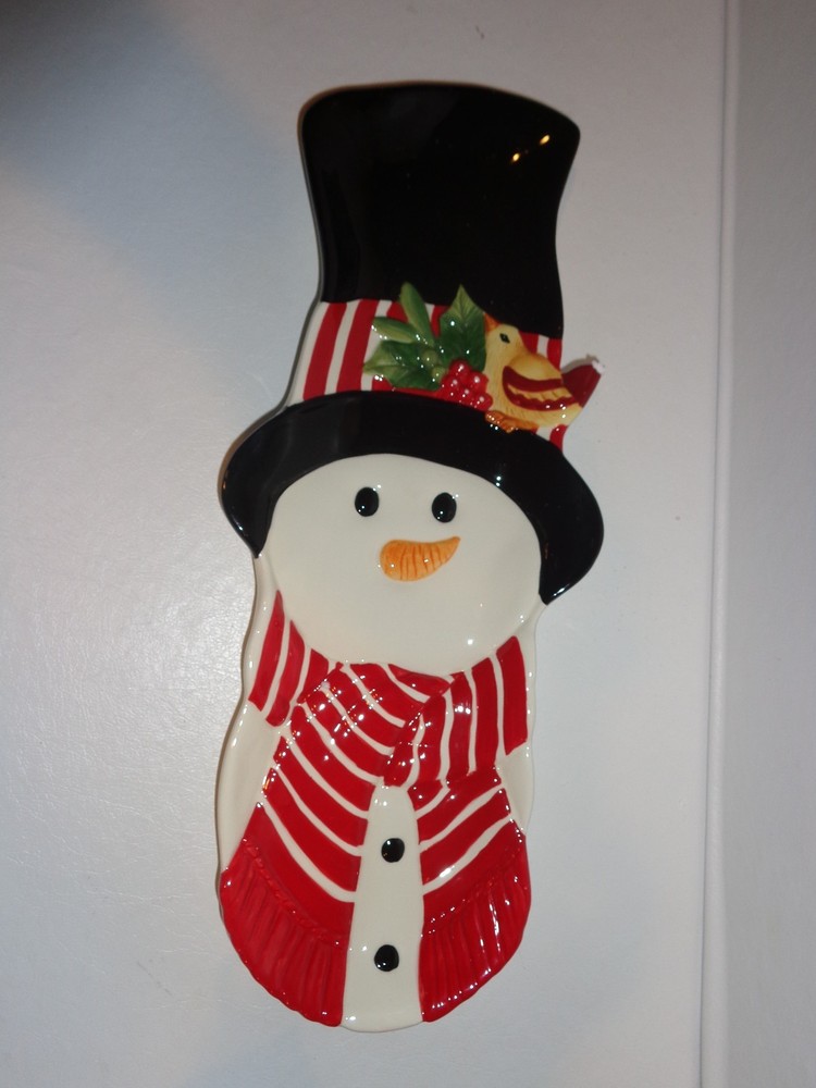 Fitz and Floyd Snowman Snack Serving Tray