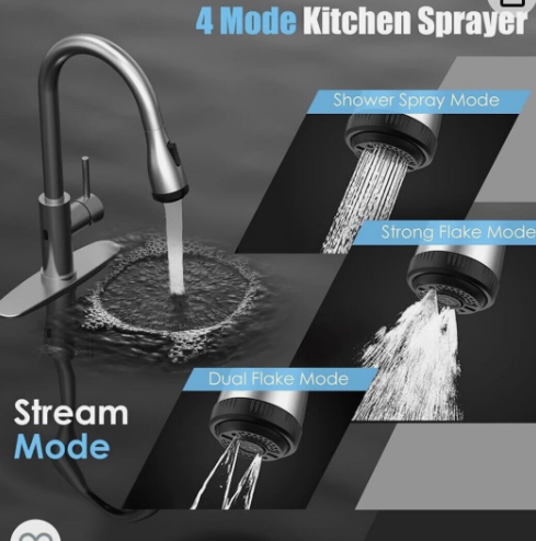 WaterSong Touchless Kitchen Faucet Sink w/ Smart Sensor - Scratch & Dent
