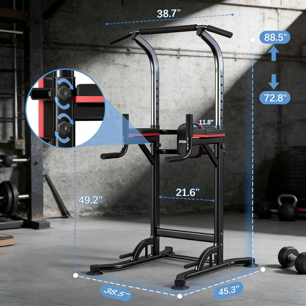 Pull up Bar, Multi-Function Pull up Dip Bar Station, Home Gym Workout Strength T