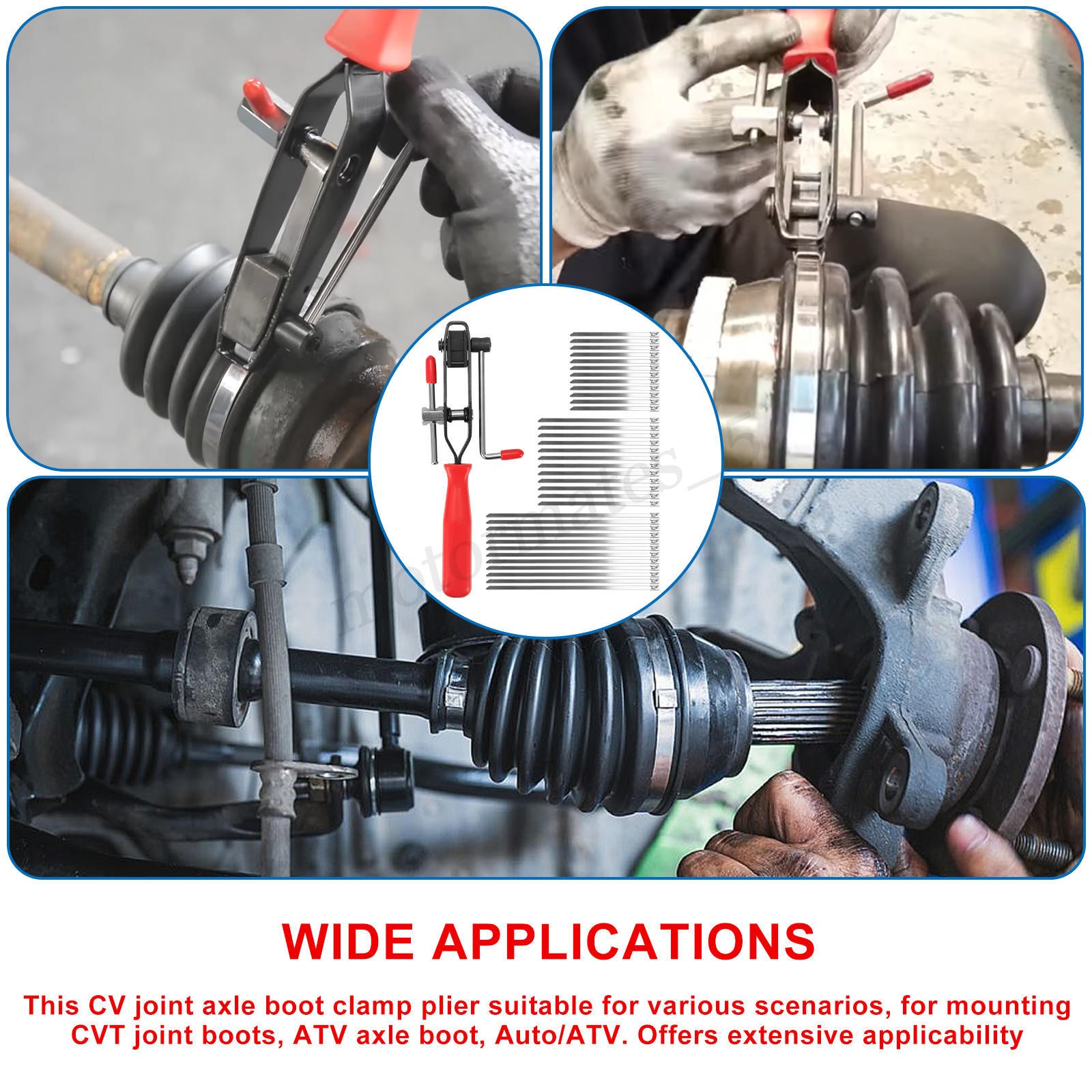For Auto / ATV CV Joint Banding Boot Axle Clamp Pliers w/ 36 Crimp Bands Replace