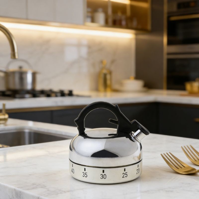 Kitchen Cooking Timer Count-Down Up Clock Alarm Reminder Kettle Shape 60 Minute