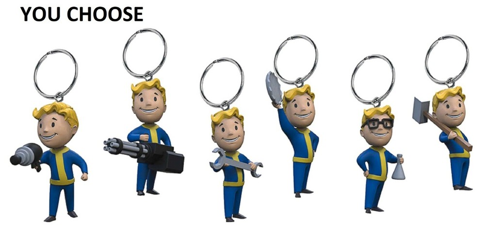 Fallout 76 Vault Boy 3D KEYRING / KEYCHAIN NEW **YOU CHOOSE **