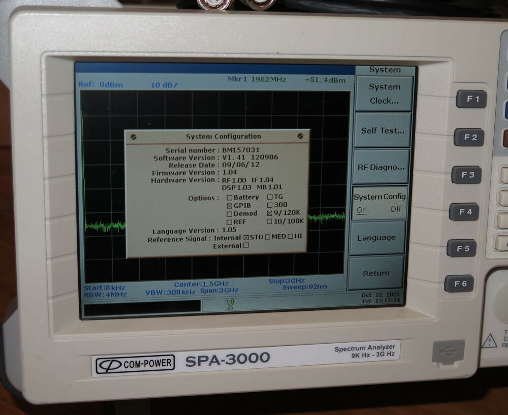 Com-Power SPA-3000 9kHz-3gHz Spectrum Analyzer for EMI Testing