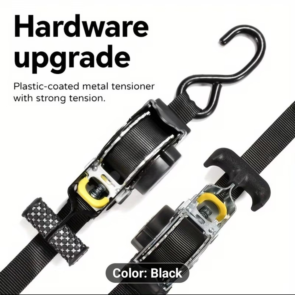 4 Haevy Duty Automatic Ratchet Strap 1"x10.8' Tie Down Hooks Staping Down Loads