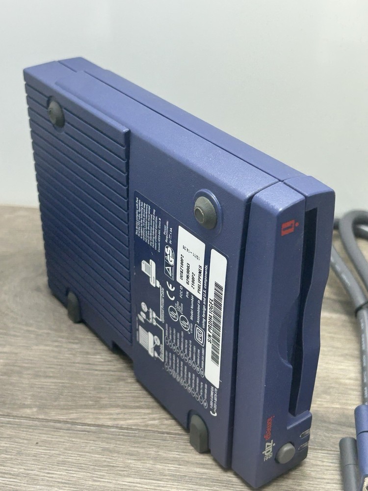 Iomega Zip 100MB External Disk Drive With Parallel Port Cables PC No Software