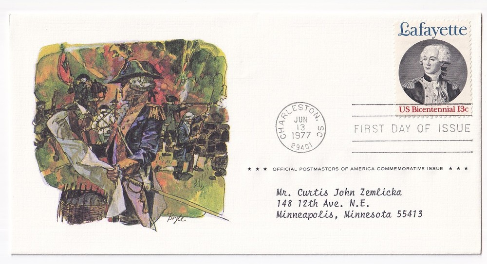 STAMP US SCOTT 1716 "Lafayette" 13 CENT 1977 FDC - D