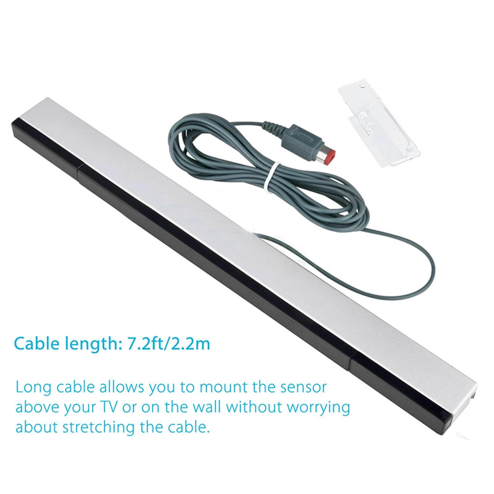 SENSOR BAR FOR NINTENDO WII & WII U WITH STAND WIRED INFRARED RECEIVER - NEW