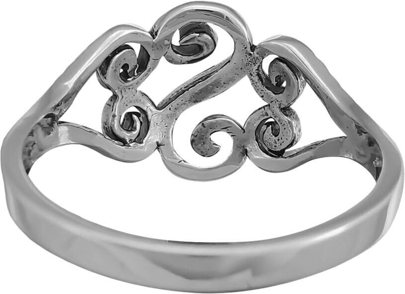 Diamond Cut Swirled Hearts Ring