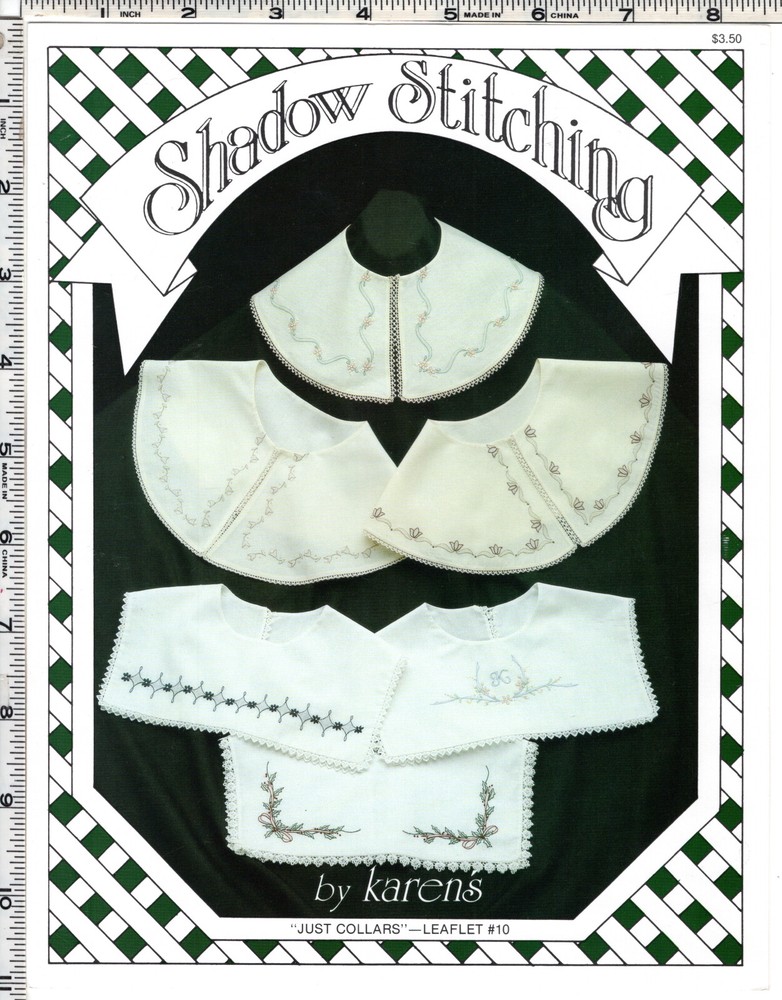 "Just Collars" Shadow Stitching by Karen's Leaflet # 10 NEW