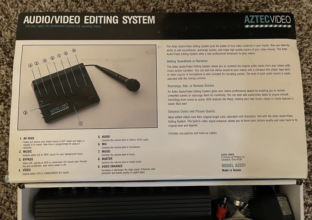 Aztec Video Audio Video Editing System Model AZED1