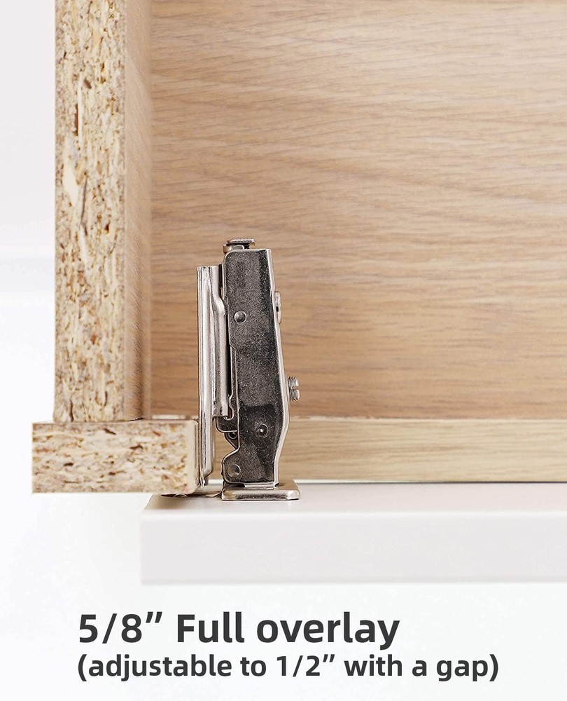 DecoBasics (2 PCS) Full Overlay Soft Close Cabinet Hinges for